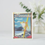 Manaus Brazil Vintage Reiseplakat Postkarte (Stehend Vorderseite)