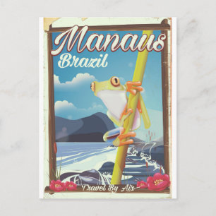 Manaus Brazil Vintage Reiseplakat Postkarte