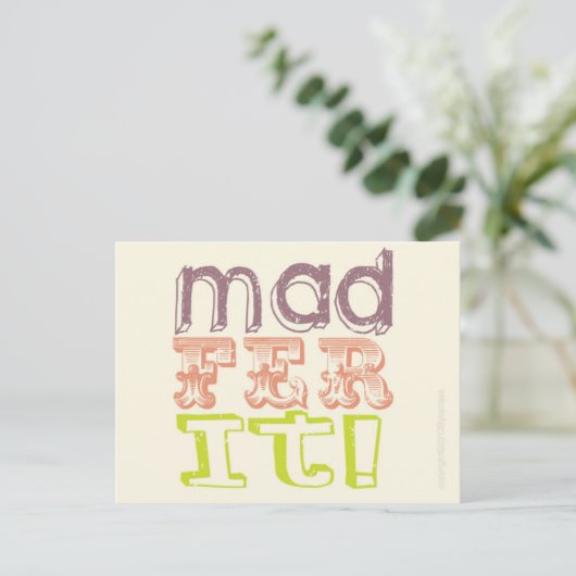 Manc Card - Mad Fire It Postkarte (Stehend Vorderseite)