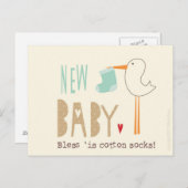 Manc Card - New Baby Boy Bless ist eine Baumwollso Ankündigungspostkarte (Vorne/Hinten)