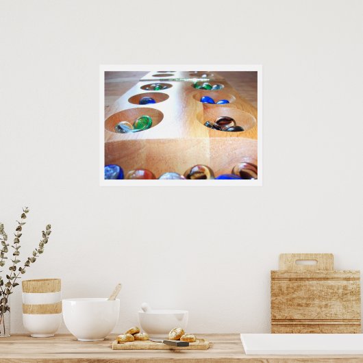 Mancala Board and Pieces Poster (Küche)