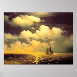 Mancave-Bibliothek Kunstgeschichte Russische Seesc Poster