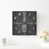 Mancave Blackboard Retro Chalk Personalisiert Quadratische Wanduhr (Zuhause)