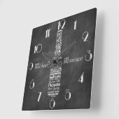Mancave Blackboard Retro Chalk Personalisiert Quadratische Wanduhr (Winkel)