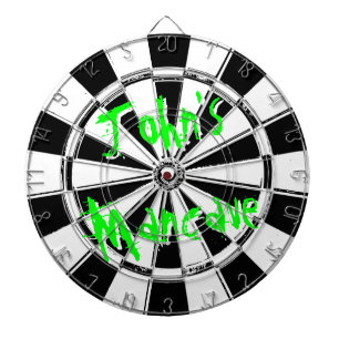 Mancave-Dartboard   Abgenutztes Grunge-Look-Design Dartscheibe
