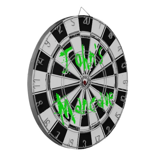 Mancave Dartboard | Beklemmendes Grunge-Design Dartscheibe (Vorderseite Links)