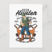 Mancave des Vintagen Hirschjägerkurses Postkarte (Vorderseite)