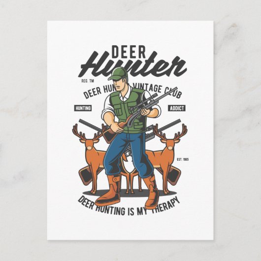 Mancave des Vintagen Hirschjägerkurses Postkarte (Vorderseite)