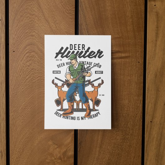 Mancave des Vintagen Hirschjägerkurses Postkarte