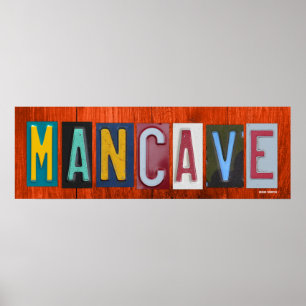 MANCAVE Kfz-Kennzeichen-Kunst-Wort-Phrase Poster