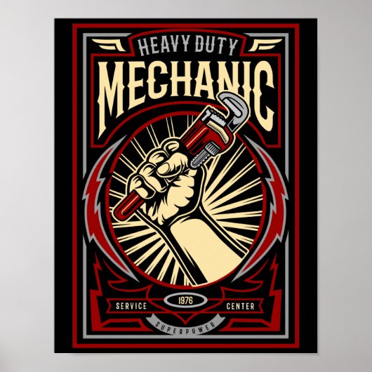Mancave Vintag Mechanic Garage Poster (Vorne)