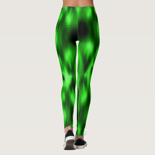 Manchado verde e preto estilo pastilhas de vidro leggings (Rückseite)
