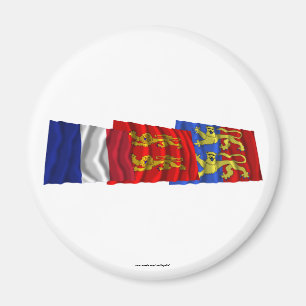 Manche-, Basse-Normandie u. Frankreich-Flaggen Magnet