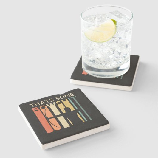 Manche Bowshit Bogenschießspende Steinuntersetzer (Seitenansicht)