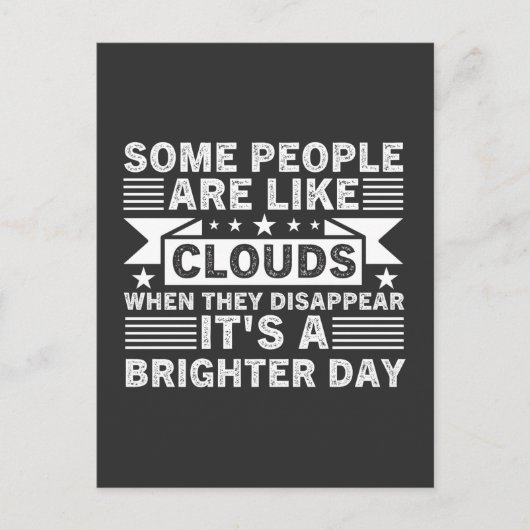 Manche Leute sind wie Wolken, wenn sie sie verschw Postkarte (Vorderseite)