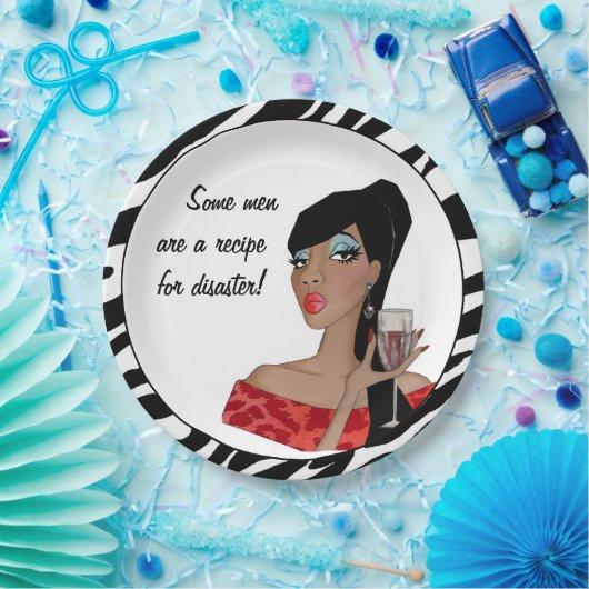 "Manche Männer sind ein Rezept für Desaster!" Pappteller (Party)