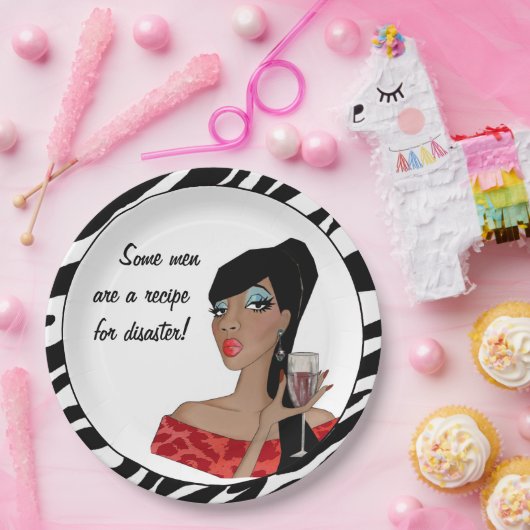 "Manche Männer sind ein Rezept für Desaster!" Pappteller (Party)