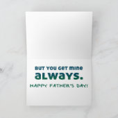 Manche sagen, Vater bekomme nicht genug Liebe Karte (Innenseite)