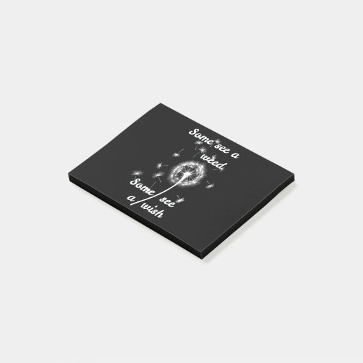 Manche sehen Unkraut, manche sehen einen Wunsch Post-it Klebezettel (angewinkelt)