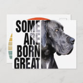 Manche sind bei Great Dane Lover Dog Lover Geboren Ankündigungspostkarte (Vorne/Hinten)