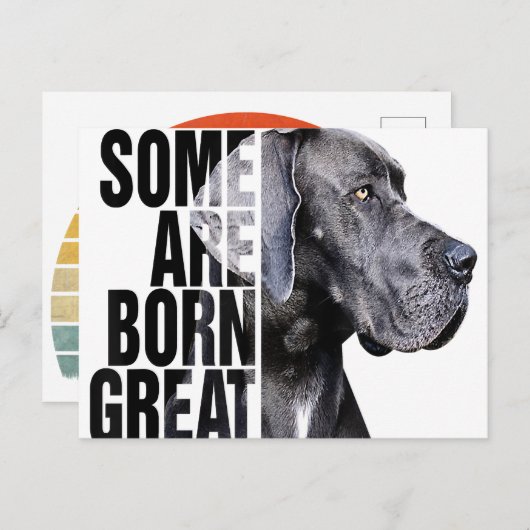 Manche sind bei Great Dane Lover Dog Lover Geboren Ankündigungspostkarte (Vorne/Hinten)
