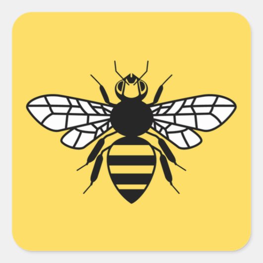 Manchester Bee Quadratischer Aufkleber (Vorderseite)