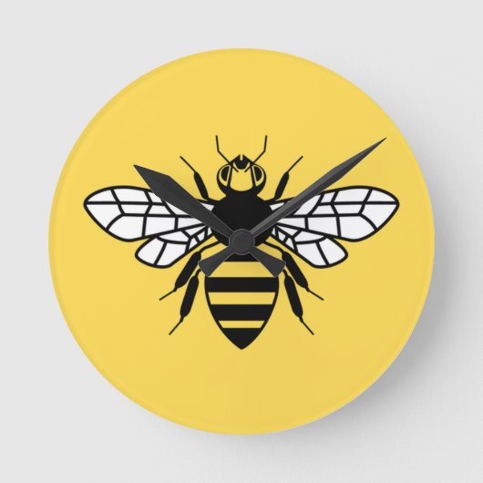 Manchester Bee Runde Wanduhr (Vorderseite)