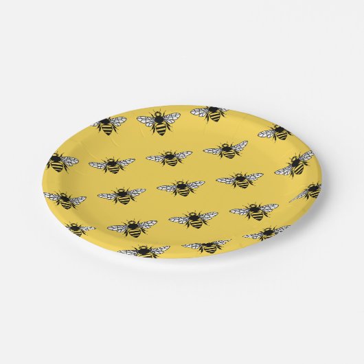 Manchester-Biene Pappteller (Schrägansicht)