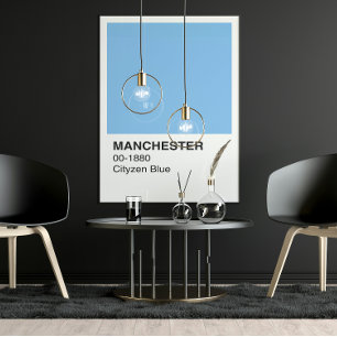 Manchester Blue Cityzen - Weiße Grenze Poster