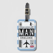 Manchester Blue Luggage Tag Gepäckanhänger (Vorderseite Vertikal)