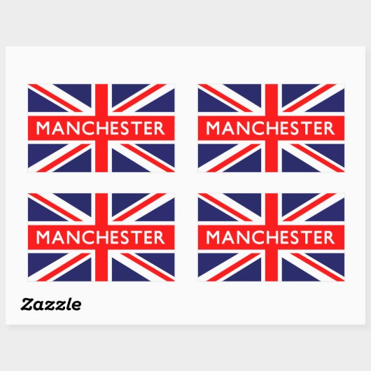 Manchester: Britische Flagge Rechteckiger Aufkleber (Blatt)