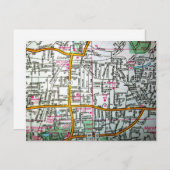MANCHESTER, CT Vintag Map Postcard Postkarte (Vorne/Hinten)