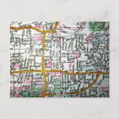 MANCHESTER, CT Vintag Map Postcard Postkarte (Vorderseite)