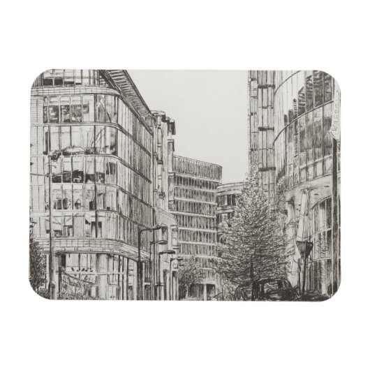 Manchester Deansgate Ansicht aus cafe.2010 Magnet (Horizontal)