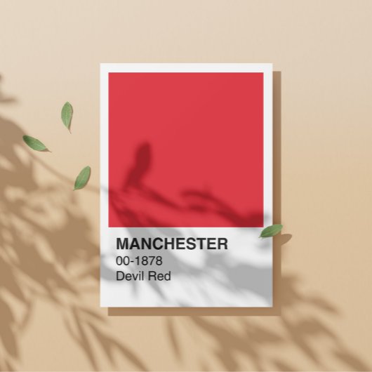 Manchester Devil Red - White Border Poster