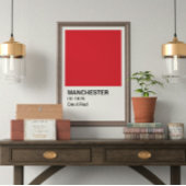Manchester Devil Red - White Border Poster