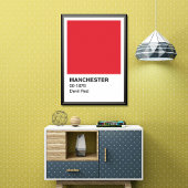 Manchester Devil Red - White Border Poster