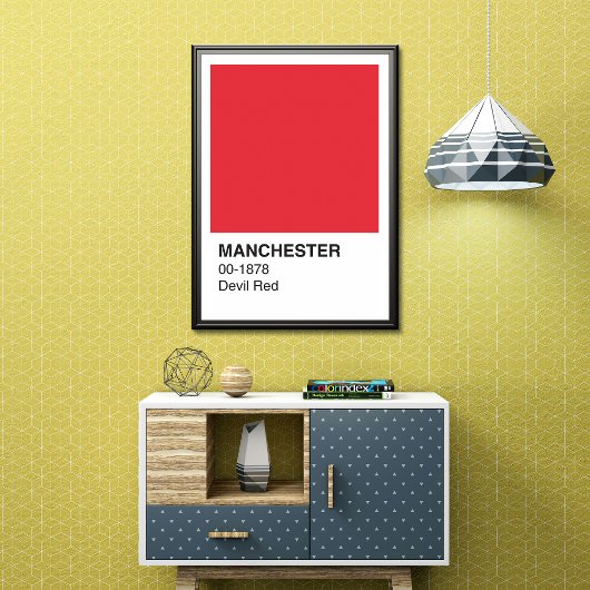 Manchester Devil Red - White Border Poster