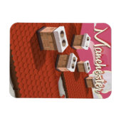 Manchester, England Cartoon Reiseplakat Magnet (Horizontal)