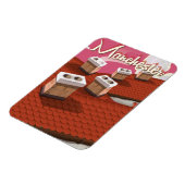 Manchester, England Cartoon Reiseplakat Magnet (Linke Seite)