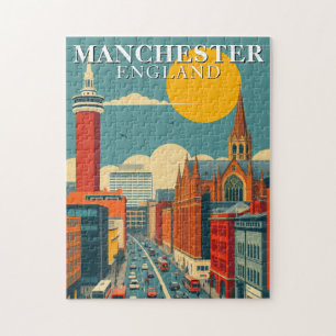 Manchester England Puzzle Vintage Reise Großbritan