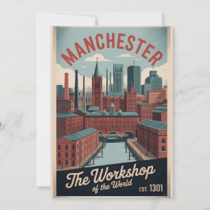 Manchester England Retro-Stil Skyline Reise Feiertagskarte