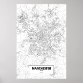Manchester, England (schwarz auf weiß) Poster (Vorne)