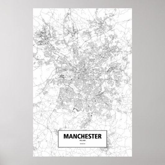 Manchester, England (schwarz auf weiß) Poster (Vorne)