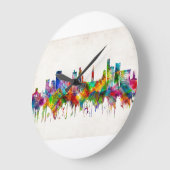 Manchester England Skyline Große Wanduhr (Winkel)