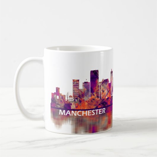 Manchester England Skyline Kaffeetasse (Links)