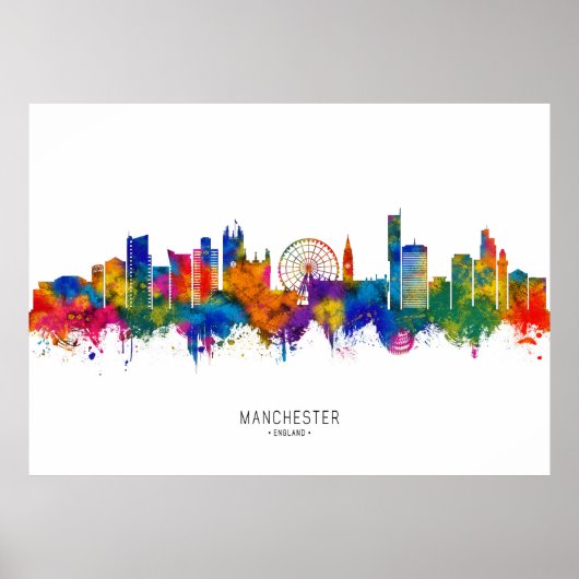 Manchester England Skyline Poster (Vorne)