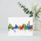Manchester England Skyline Postkarte (Stehend Vorderseite)