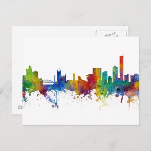 Manchester England Skyline Postkarte (Vorne/Hinten)