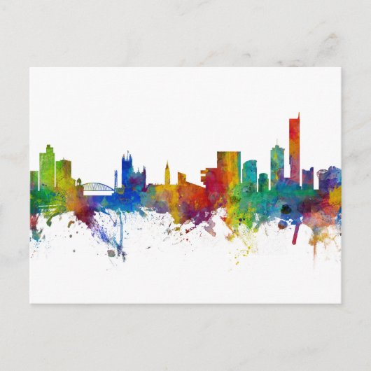 Manchester England Skyline Postkarte (Vorderseite)